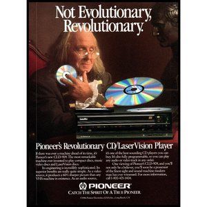 1987 Pioneer CLD-909 CD Laser Video Disc Player Vintage Print Ad Ben Franklin